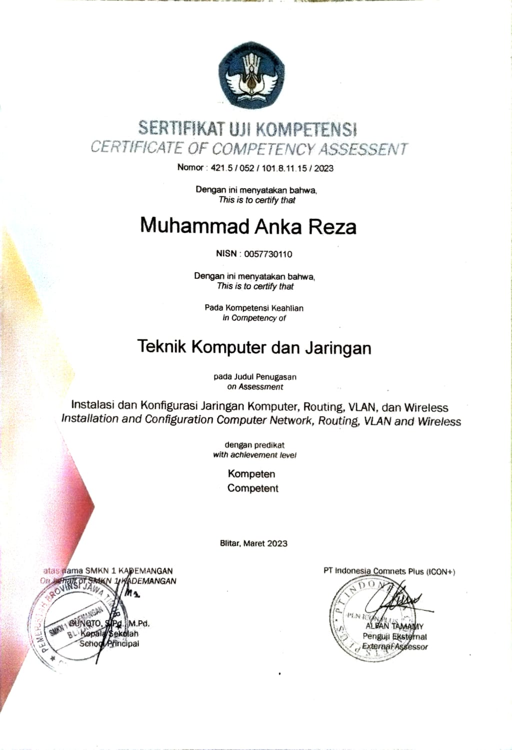 Certificate TKJ